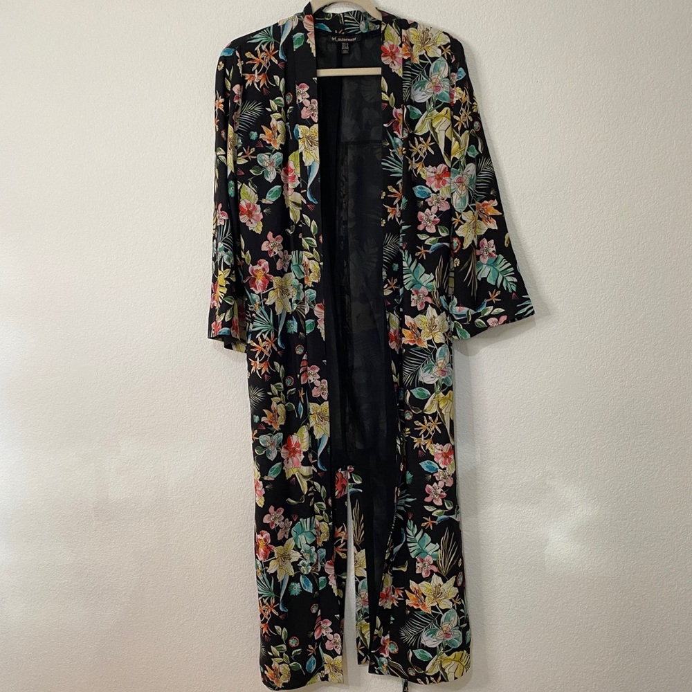 Zara Tropical Floral Duster Sz L-XL